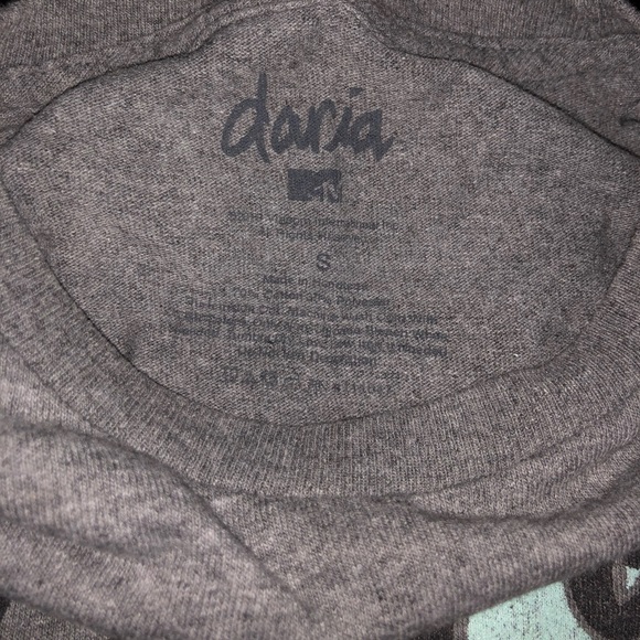 MTV Daria & Jane Short Sleeve Raw Hem Crop T-shirt Size Small Vintage Dark Gray - Picture 2 of 13